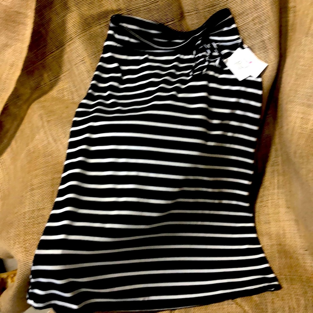 Maxi skirt , black/white striped new with tags